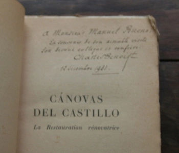 [ENVOI EO] Charles Benoist. Canovas del Castillo 1930. Photo 0.