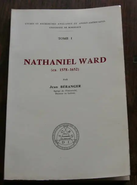 Beranger. Nathaniel Ward (ca. 1578-1652) 1969. Photo 0.