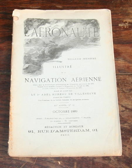 . L'aéronaute. Bulletin mensuel illustré de la navigation aérienne. 22e année, n°10, octobre 1889