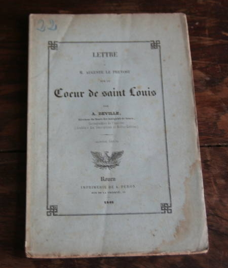 Deville Lettre sur le coeur de Saint Louis 1846. Photo 0.