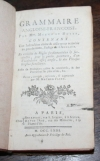 MIEGE et BOYER. Grammaire angloise-françoise, contenant une instruction claire et aisée pour acquérir en peu de temps, l'usage de l'anglois.Et enrichies de règles fondamentales et succintes, pour le parler purement, d'un vocabulaire assez ample, et des phrases les plus familières. Enfin de dialogues utiles et récréatifs, et des proverbes les plus usités, etc.
