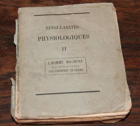 LA METTRIE. L'homme machine. Photo 1.
