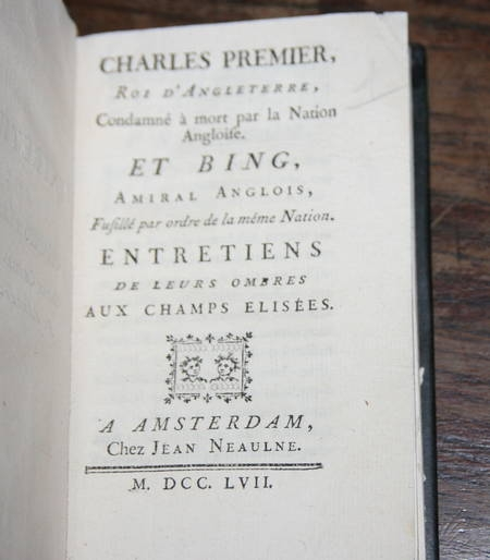 Charles Ier condamn&eacute; &agrave; mort et Bing fusill&eacute; 1757. Photo 1.