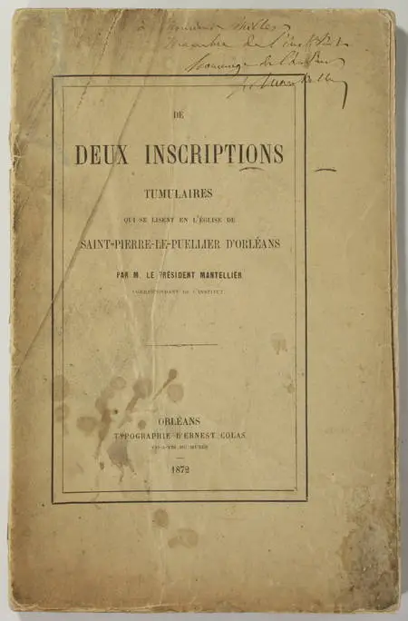 Inscriptions tumulaires St-Pierre-le-Puellier d'Orl&eacute;ans. Photo 0.