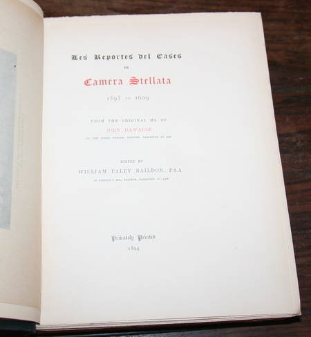 Reportes des cases in camera Stellata 1593 to 1609. Photo 1.