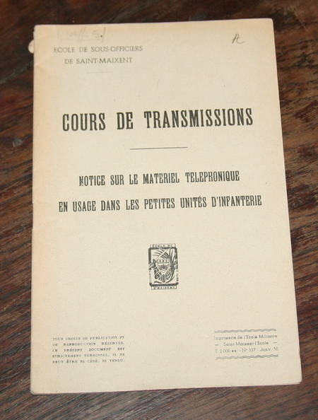 Mat&eacute;riel t&eacute;l&eacute;phonique - Unit&eacute;s d'infanterie - 1950. Photo 0.