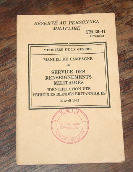 Identification des v&eacute;hicules blind&eacute;s britanniques 1943. Photo 3.