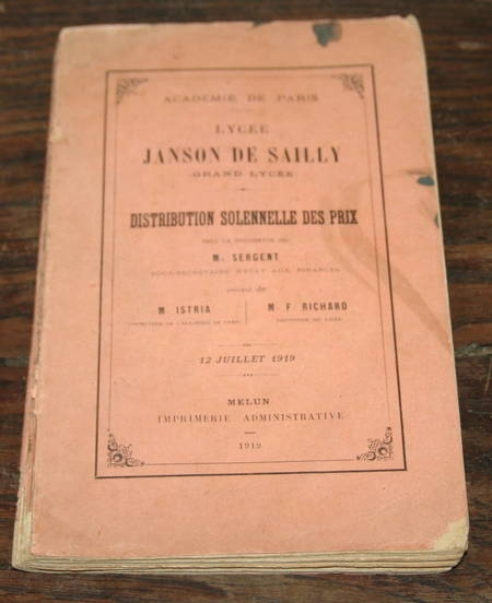 . Lycée Janson de Sailly. Distribution solennelle des prix