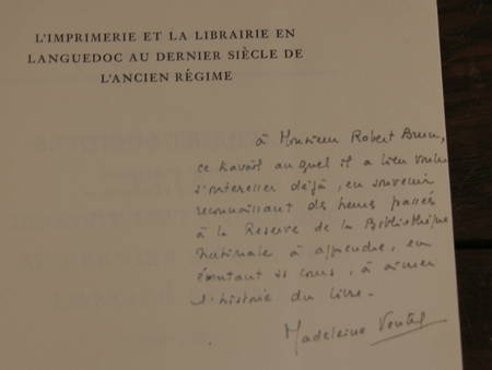 Imprimerie et librairie en Languedoc 1700-1789 Envoi. Photo 1.