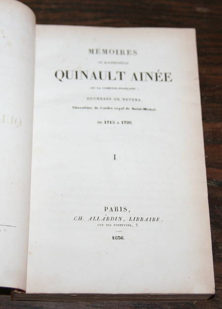 M&eacute;moires de Quinault actrice duchesse chevali&egrave;re. Photo 0.