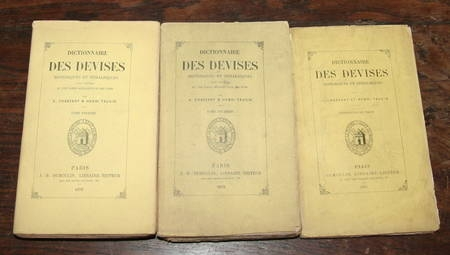 CHASSANT (A.) et TAUSIN (Henri). Dictionnaire des devises historiques et h&eacute;raldiques avec figures et une table alphab&eacute;tique des noms. Photo 0.