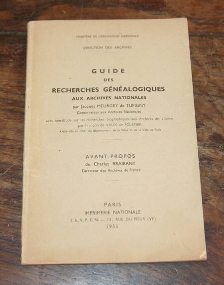Meurgey - Guide des recherches g&eacute;n&eacute;alogiques aux AN. Photo 0.
