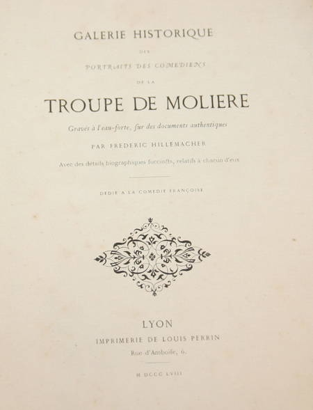 Portraits des com&eacute;diens de la troupe de Moli&egrave;re 1858. Photo 3.