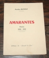 DUPONT (Amédée). Ammarantes. Poésies 1950-1958