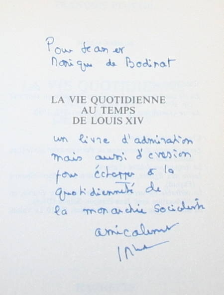 BLUCHE (François). La vie quotidienne au temps de Louis XIV