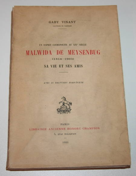 Malwida de Meysenbug (1816-1903). Sa vie, ses amis 1932. Photo 0.