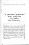 RATEAU (Michel). De quelques p&eacute;rigourdins ayant eu charge ou mission aux Am&eacute;riques