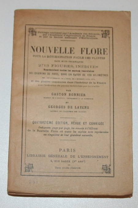 Bonnier - Flore pour la d&eacute;termination des plantes 1942. Photo 0.