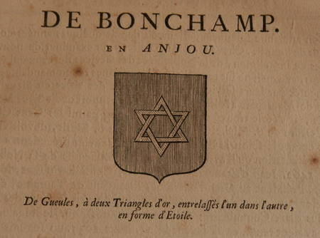 HOZIER (Louis Pierre d') et d'HOZIER DE SERIGNY. G&eacute;n&eacute;alogie de la famille de Bonchamp en Anjou