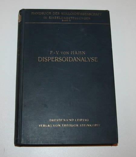 Von Hahn - Dispersoidanalyse - 1928. Photo 0.