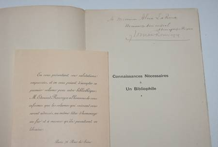 ROUVEYRE (Edouard). Connaissances n&eacute;cessaires &agrave; un bibliophile, accompagn&eacute;es de notes critiques et de documents bibliographiques