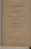 MARTIN (Abb� J.). Le rosaire et ses confr&eacute;ries dans le dioc&egrave;se de Bayeux et de Lisieux (XIIIe-XIXe si&egrave;cle)