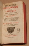 LE CERF (D. Filipe). Biblioth&egrave;que historique et critique des auteurs de la congr&eacute;gation de St Maur