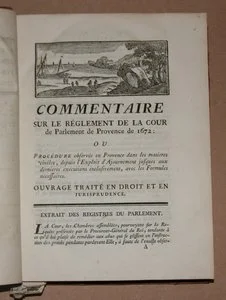 Janety R&eacute;glement du parlement de Provence de 1672. 1780. Photo 5.