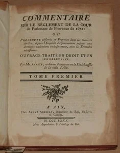 Janety R&eacute;glement du parlement de Provence de 1672. 1780. Photo 6.