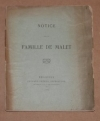 . Notice sur la famille de Malet