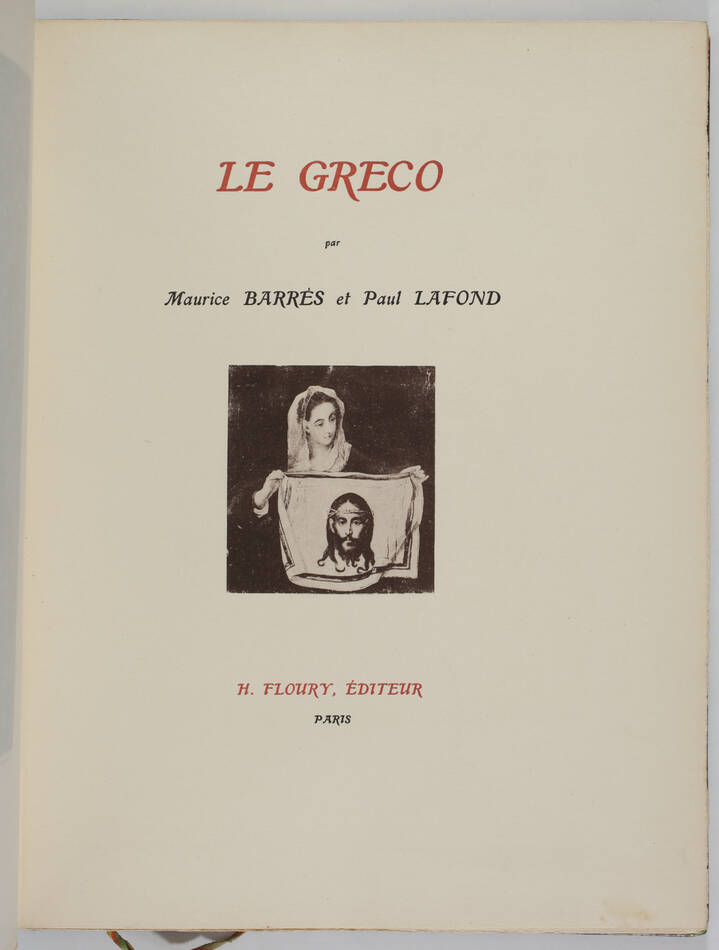 Barres et Lafond - Le Greco - Floury - (1911) - Photo 2, livre rare du XXe siècle