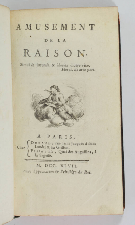 SERAN de la TOUR - Amusement de la raison - 1747 - 1ere edition - Photo 1, livre ancien du XVIIIe siècle