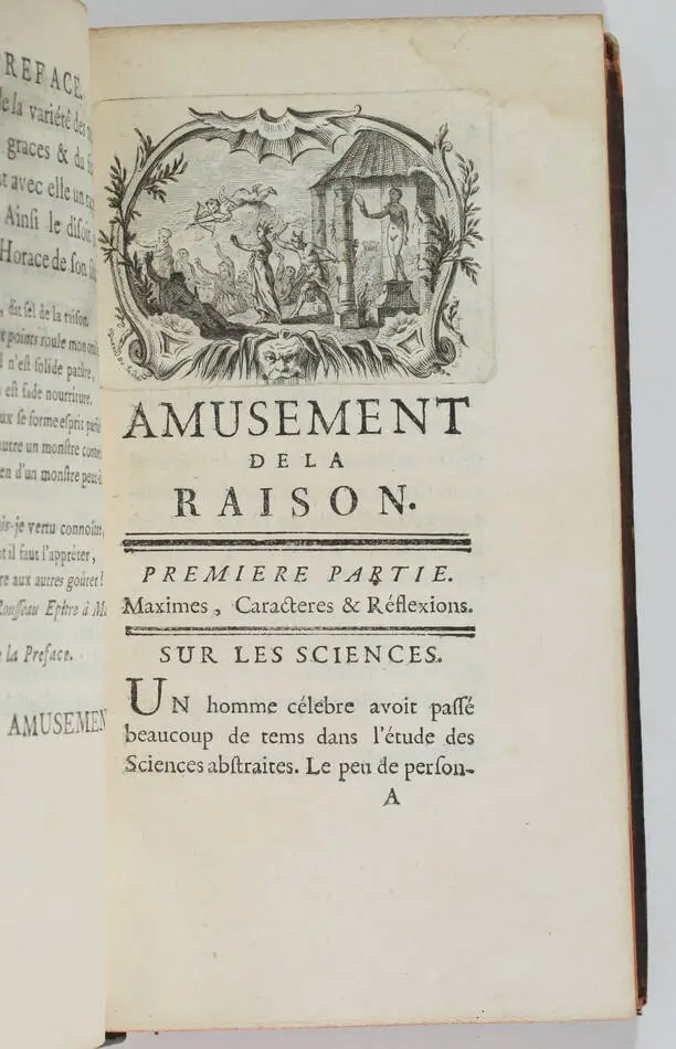 SERAN de la TOUR - Amusement de la raison - 1747 - 1ere edition - Photo 3, livre ancien du XVIIIe siècle