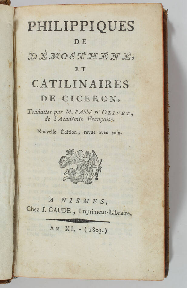 Philippiques de Démosthène et Catilinaires de Cicéron - Nismes, Gaude, 1803 - Photo 0, livre ancien du XIXe siècle
