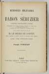 [Empire] Mémoires militaires du baron Séruzier - 1894 - Photo 1, livre rare du XIXe siècle