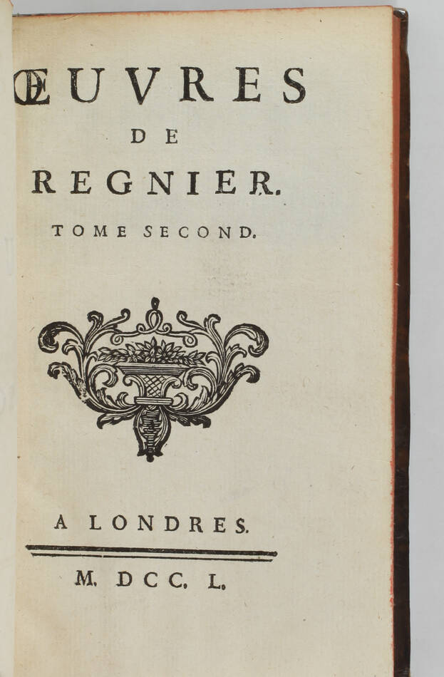 Mathurin Regnier - Oeuvres - Londres, 1750 - 2 volumes - Photo 2, livre ancien du XVIIIe siècle