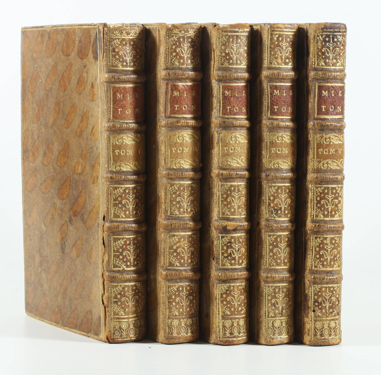 Milton - Le paradis perdu + reconquis + critique 1729-1731 - 5 volumes uniformes - Photo 2, livre ancien du XVIIIe siècle