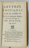 Milton - Le paradis perdu + reconquis + critique 1729-1731 - 5 volumes uniformes - Photo 5, livre ancien du XVIIIe siècle