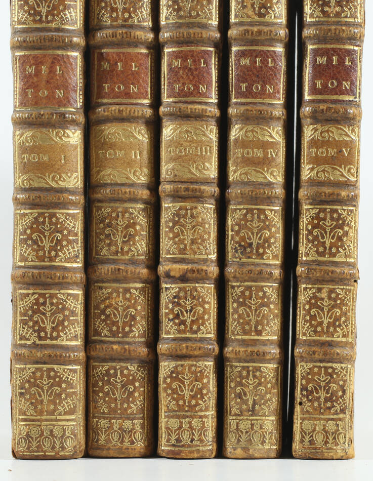 Milton - Le paradis perdu + reconquis + critique 1729-1731 - 5 volumes uniformes - Photo 6, livre ancien du XVIIIe siècle