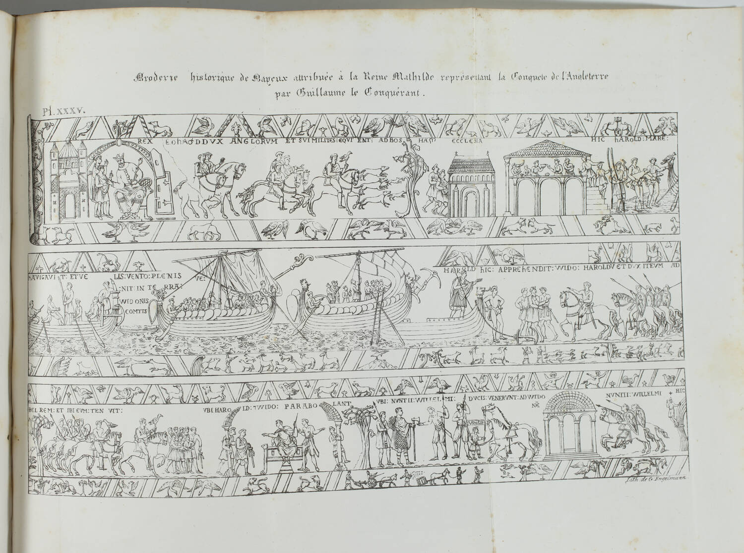 [Normandie] Antiquités anglo-normandes - Tapisserie de Bayeux 1823-1824 Planches - Photo 7, livre rare du XIXe siècle