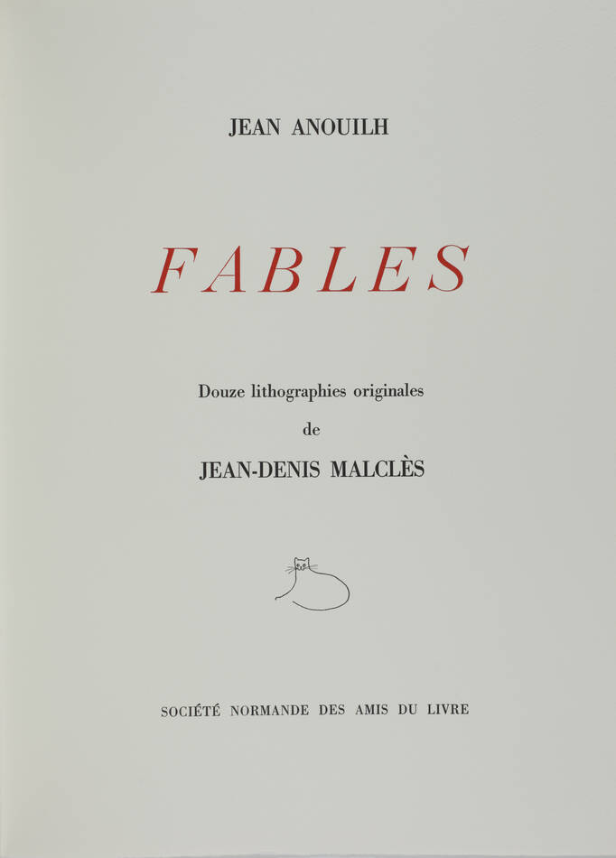 ANOUILH - Fables, 1986 - 12 lithographies Malclès - Signé par Malcles et Anouilh - Photo 4, livre rare du XXe siècle