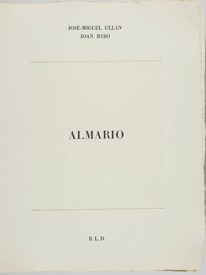 José-Miguel ULLAN - Almario - 1985 - 1 eau forte et 4 pointes sèches de Miro - Photo 1, livre rare du XXe siècle