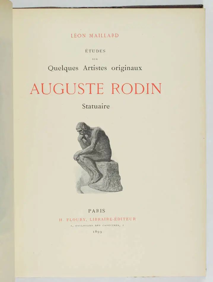 MAILLARD - Auguste Rodin Statuaire 1899 - Pointe sèche - Photo 4, livre rare du XIXe siècle