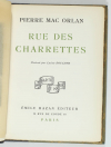 MAC ORLAN - Rue des Charrettes - 1927 - Frontispice de Lucien Boucher - EO - Photo 2, livre rare du XXe siècle
