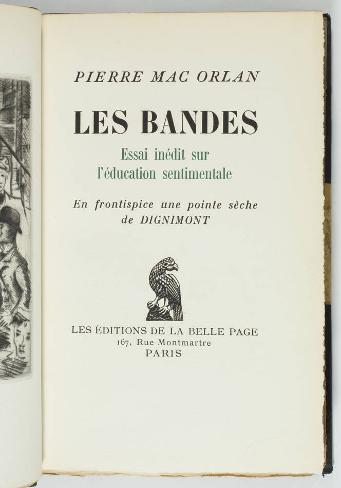 MAC ORLAN - Les bandes - 1947 - Frontispice de Dignimont - EO - Photo 2, livre rare du XXe siècle