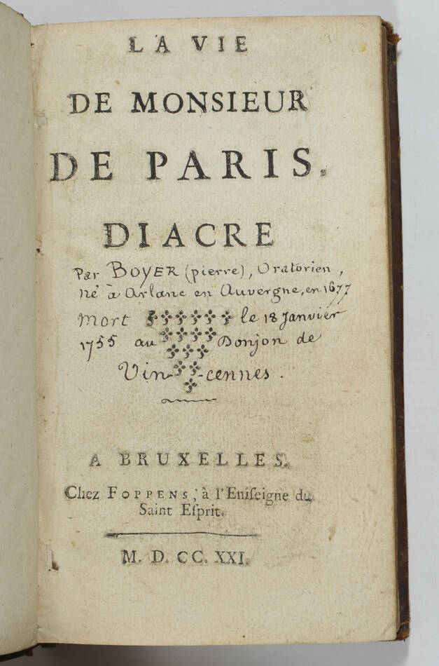 BOYER - La vie de Monsieur de Paris, diacre - 1721 (1731) - Photo 1, livre ancien du XVIIIe siècle