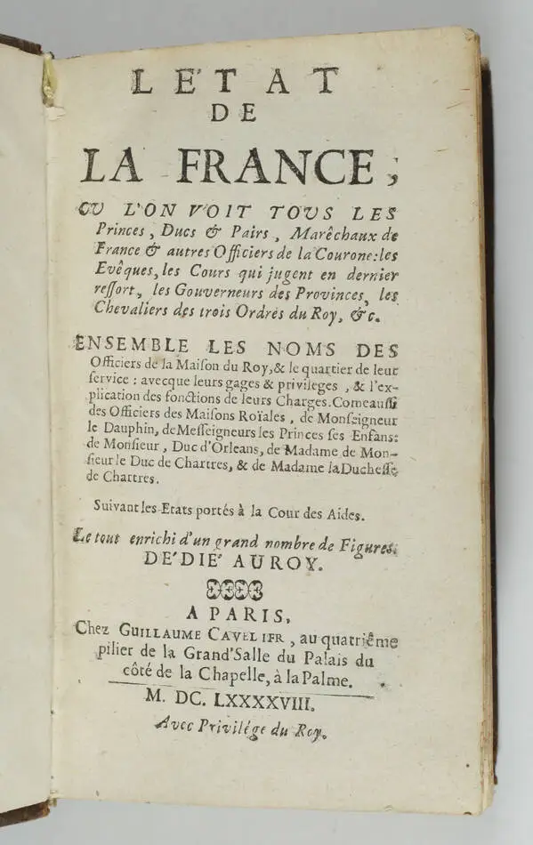 [Héraldique, Noblesse] L Etat de la France - 1698 - 3 volumes - Photo 2, livre ancien du XVIIe siècle