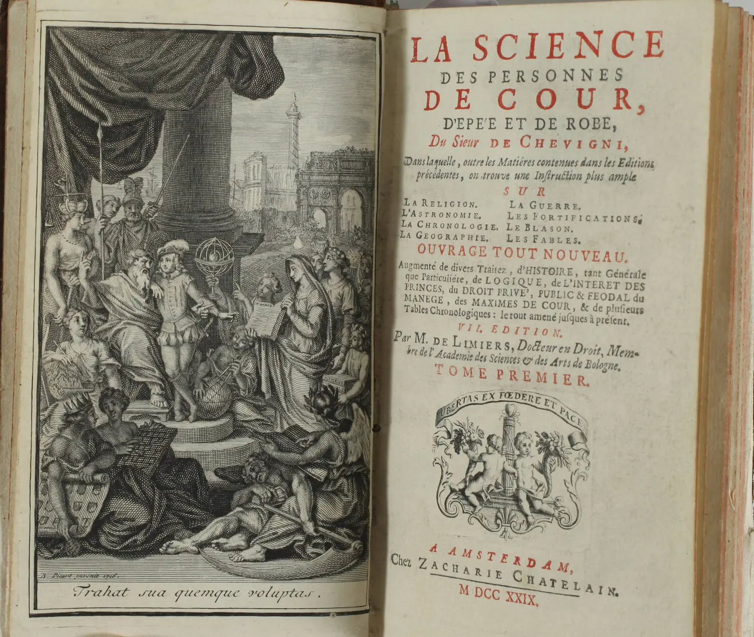 La science des personnes de la cour, d épée et de robe 1729 - 4 vol - planches - Photo 2, livre ancien du XVIIIe siècle