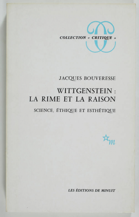 BOUVERESSE - Wittgenstein. Science éthique et esthétique - 1994 - Photo 0, livre rare du XXe siècle