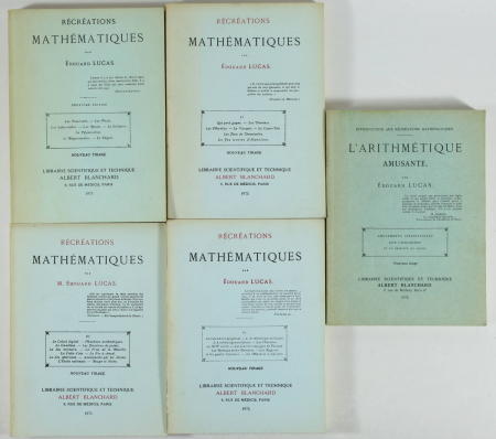 Lucas - Récréations mathématiques + arithmétique amusante - 1973, 5 volumes - Photo 0, livre rare du XXe siècle